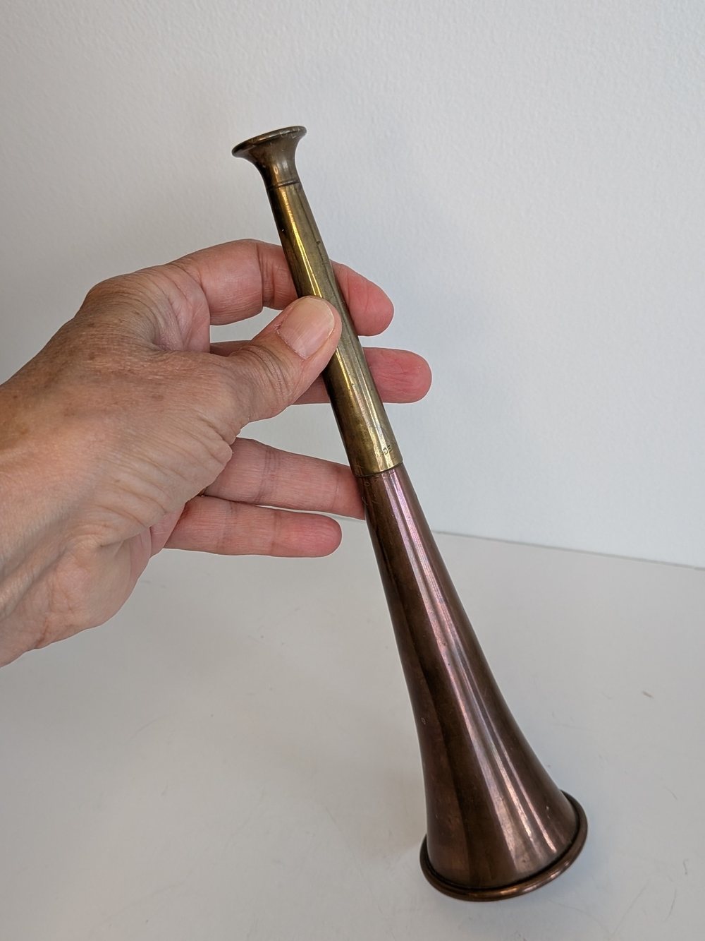 Vintage Brass & Copper Bugle Fox Hunting Horn Two Tone Metal England